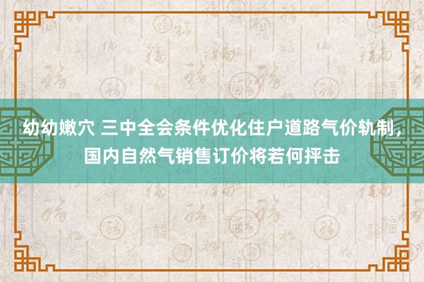 幼幼嫩穴 三中全会条件优化住户道路气价轨制，国内自然气销售订价将若何抨击