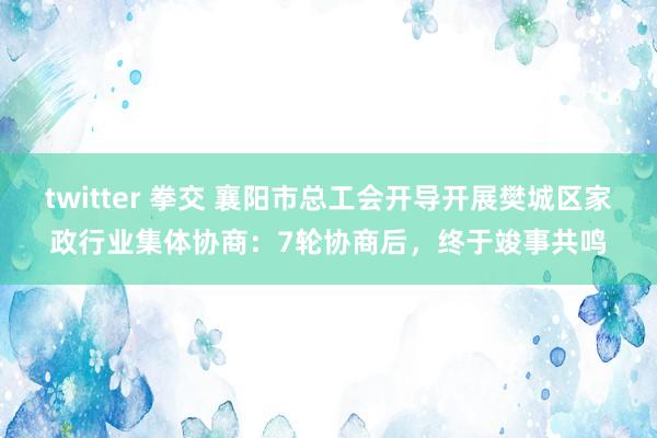 twitter 拳交 襄阳市总工会开导开展樊城区家政行业集体协商：7轮协商后，终于竣事共鸣