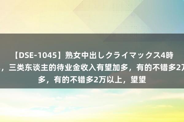 【DSE-1045】熟女中出しクライマックス4時間 4 2024年，三类东谈主的待业金收入有望加多，有的不错多2万以上，望望