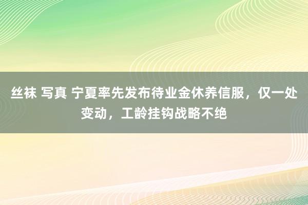 丝袜 写真 宁夏率先发布待业金休养信服，仅一处变动，工龄挂钩战略不绝