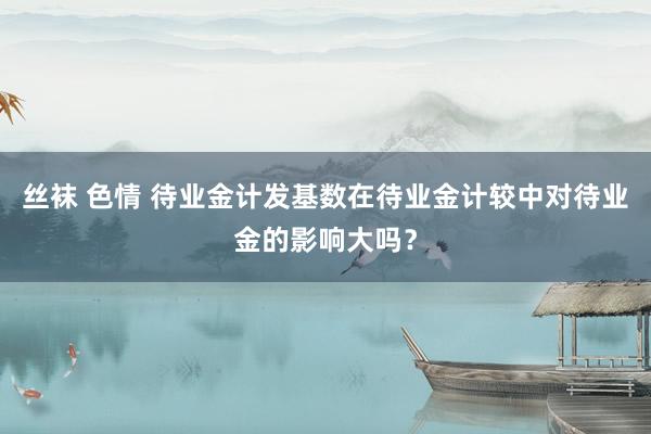 丝袜 色情 待业金计发基数在待业金计较中对待业金的影响大吗？