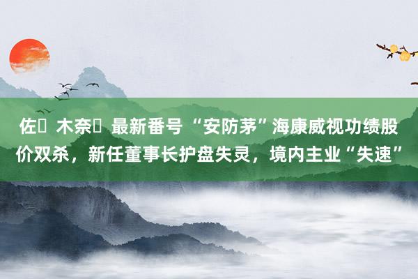 佐々木奈々最新番号 “安防茅”海康威视功绩股价双杀，新任董事长护盘失灵，境内主业“失速”